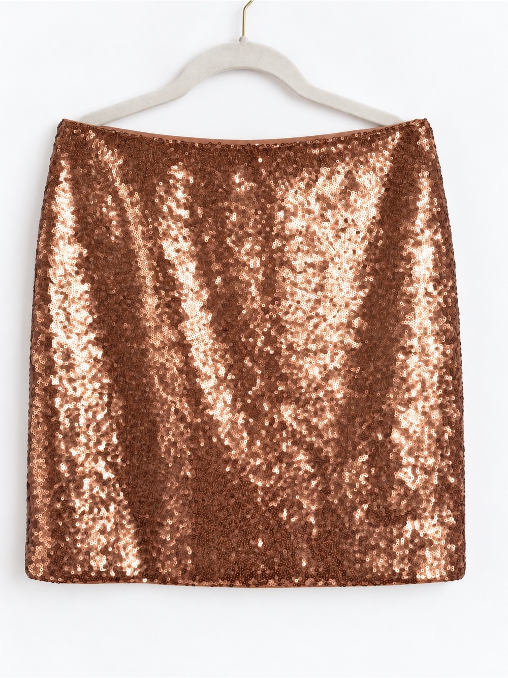 Abercrombie & Fitch Sequin Going Out Holiday Party Mini Skirt Size S Rose Gold